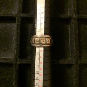 Roderick Tenorio Carolyn Pollack Sterling Silver Symbol Ring Size 7